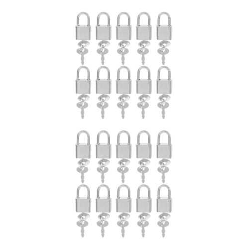 20Pièces Mini Cadenas Argenté Durable Pour , Journaux Boîtes 1