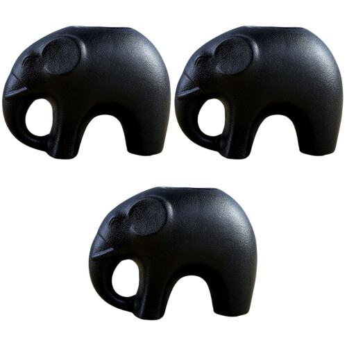 3Pièces Cache-Pots Succulentes Éléphant Noir Matériel Premium 1