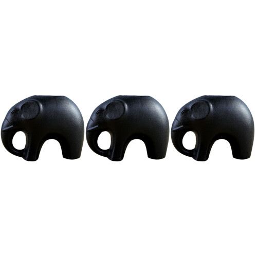 3Pièces Cache-Pots Succulentes Éléphant Noir Matériel Premium 2