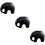 3Pièces Cache-Pots Succulentes Éléphant Noir Matériel Premium 8