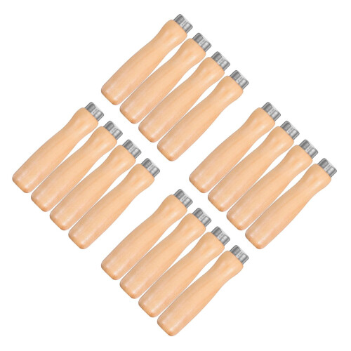 16Pièces Poignées En Bois Khaki Remplacement Pour Outils De Lime 1