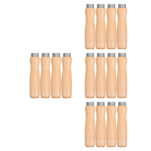16Pièces Poignées En Bois Khaki Remplacement Pour Outils De Lime 2