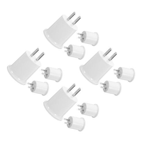 12Pièces Adaptateurs Douille E27 À Vis Compatible Us En ABS Pour Lampe 1