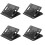 4Pièces Support Pliable Laptop Antidérapant Réglable Noir 5
