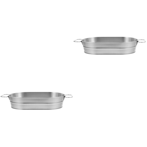 2Pièces Récipient À Glace En Acier Argenté Portable 1