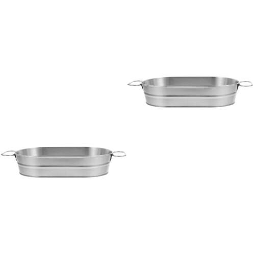 2Pièces Récipient À Glace En Acier Argenté Portable 2