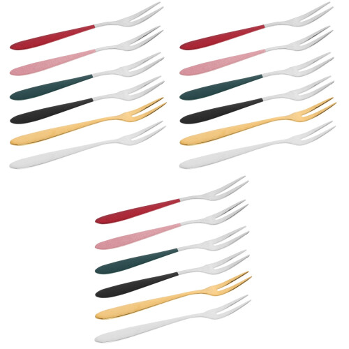 18Pièces Dessert Acier Dents Couleurs Variées 2