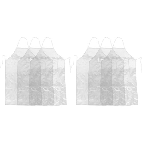 6Pièces Tablier Lavage Transparent PVC Usage 1