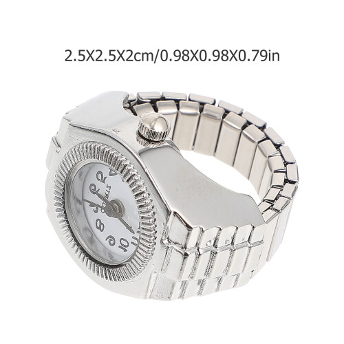 3St Comfortabele Witte Vingerhorloges Ring Quartz Dames 1