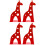 4Pièces - Rouge Girafe Antidérapant Pour Bureau 4