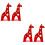 4Pièces - Rouge Girafe Antidérapant Pour Bureau 5