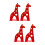 4Pièces - Rouge Girafe Antidérapant Pour Bureau 6
