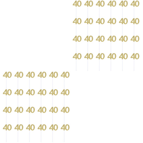 48Pièces Cake Decor Nombre 40 Élégant Pour Anniversaire 2