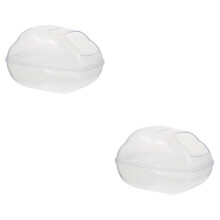 2Pièces Hamster Bac Bain Transparent Pet