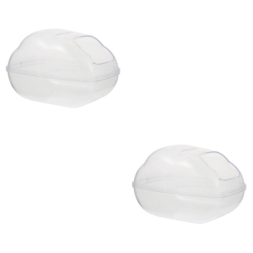 2Pièces Hamster Bac Bain Transparent Pet