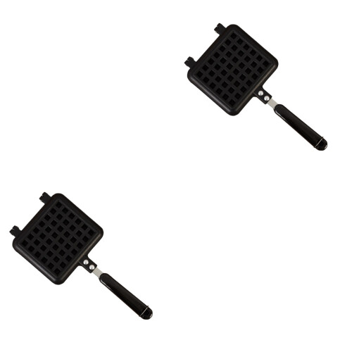 2Pièces Moldes À Gaufres Gâteaux Noir Design 1