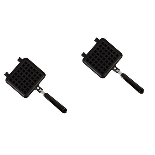 2Pièces Moldes À Gaufres Gâteaux Noir Design 2