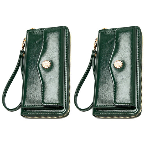 2Pièces Mode Vert En Cuir Et 1
