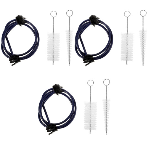 3Ensembles Kit Nettoyage Instruments Vent Brosse Trompette Bleu 2