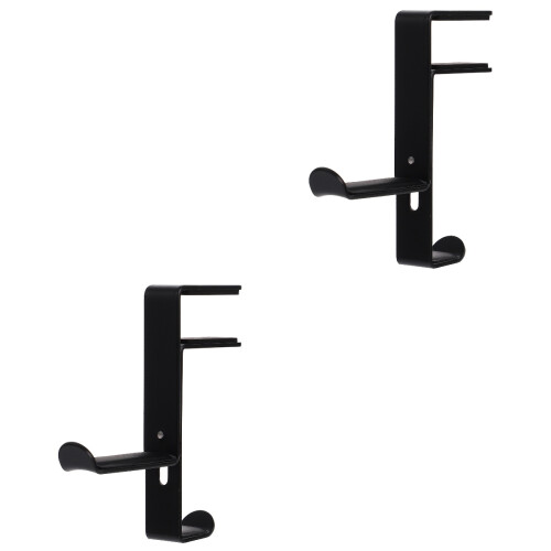 2Pièces Crochet Support Casque Métal Noir Ajustable Bureau 2