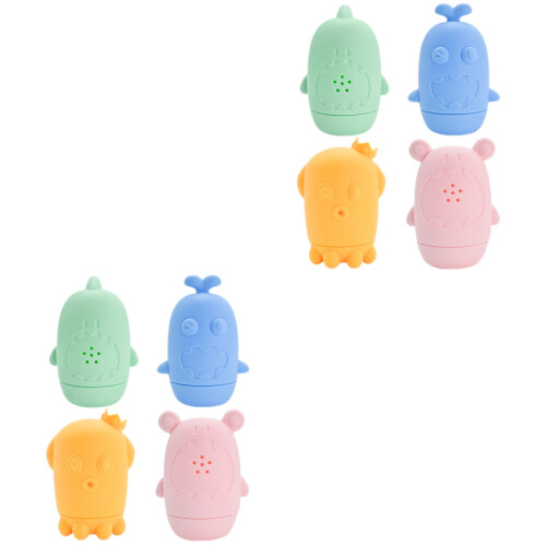 8Pièces Jouets De Bain Bébé Silicone Pour Enfants Multicolores 1