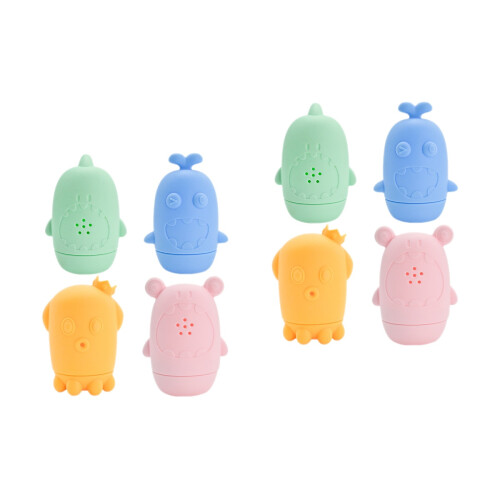 8Pièces Jouets De Bain Bébé Silicone Pour Enfants Multicolores 2