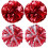 8St Eye-Catching Cheerleader Pompoms Rood Voor Support 2