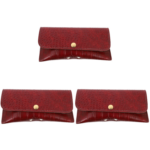 3Pièces Pochette Lunettes Cuir Rangement Compact 1