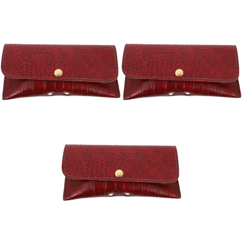 3Pièces Pochette Lunettes Cuir Rangement Compact 2