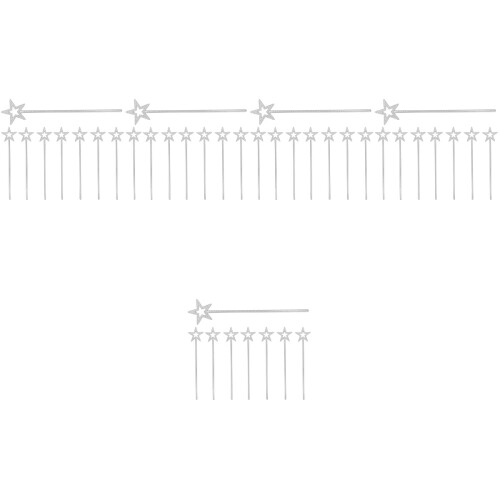 40Pièces Jouets Baguettes Argentées Enfant Étoile Décor 2