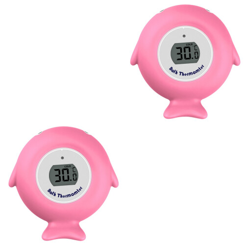 2Pièces Thermomètres Rose LED Pour Bain Bébé 1