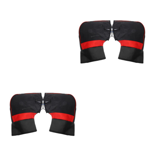 2Paires Hiver Manchettes Vent Pluie Noir 1