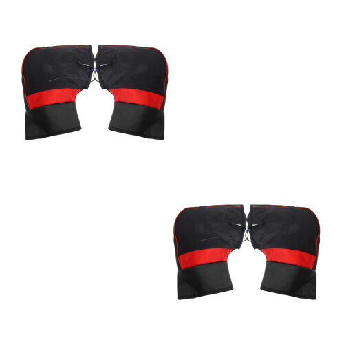 2Paires Hiver Manchettes Vent Pluie Noir 2