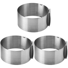 3St Roestvrijstalen Cakevormen Silver Voor Mousse En