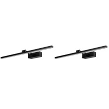 2St Aluminium Badkamer Spiegelverlichting Zwarte Wandlamp LED