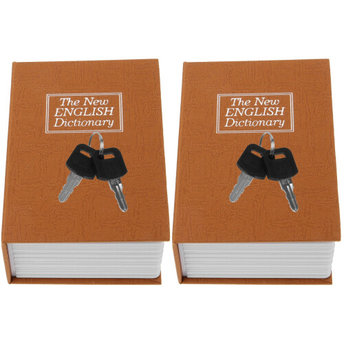 2St Boek Vormige Spaarpot Metaal En Plastic Multifunctionele Box