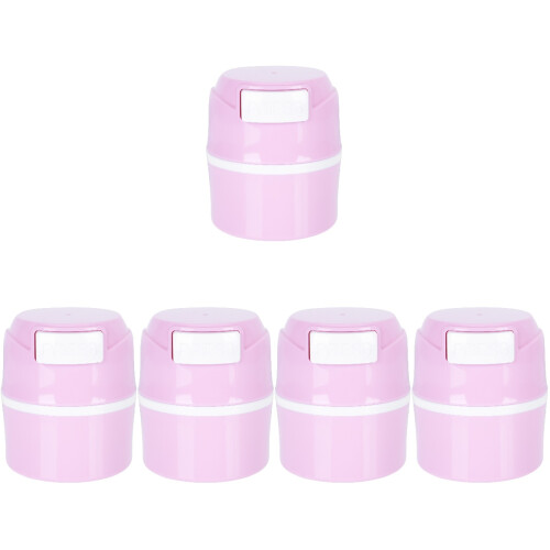 5Pièces Boîte Rangement Colle Extensions Cils Rose Portable 1