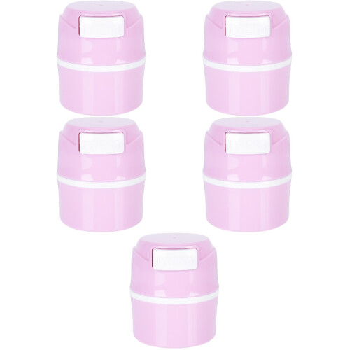 5Pièces Boîte Rangement Colle Extensions Cils Rose Portable 2