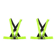 2St Reflecterend Vest Lichtgroen Voor Nacht Hardlopen Fietsen