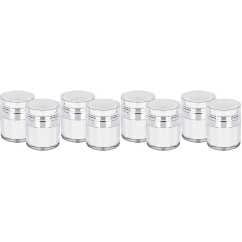 8Pièces Distributeurs Airless Argentés Pour Crèmes 2
