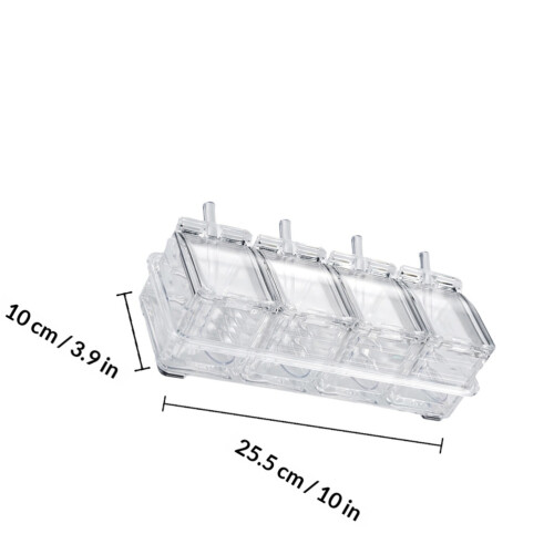 4Boîtes De Rangement Épices Blanches Cuisine En Ps 1