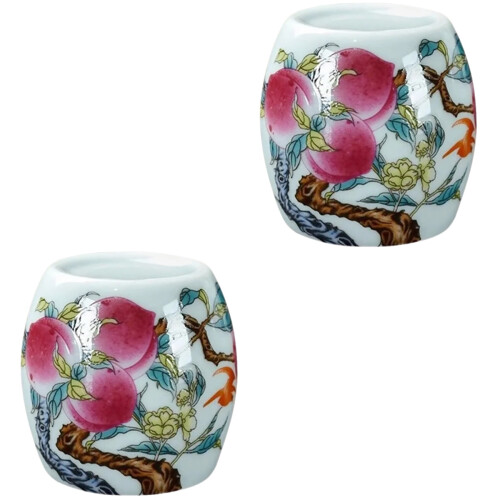 2Pièces Support Couvercle Théière Accessoire Céramique Élégant Coloré 2
