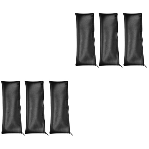 6Pièces Étuis De Rangement Microphone PU Noir Accessoires Organisés 1
