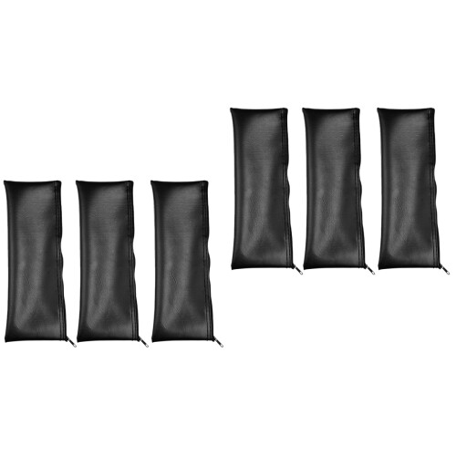 6Pièces Étuis De Rangement Microphone PU Noir Accessoires Organisés 2