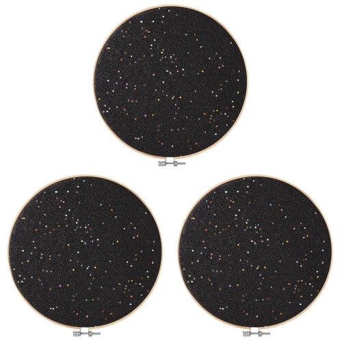3Pièces Support Bijoux Bambou Noir Porte-Boucles Broches 1