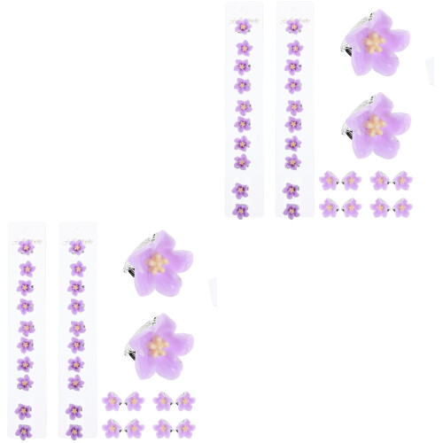 60Pièces Mini Pinces Fleurs Violet Décoratives Pour Enfants 1