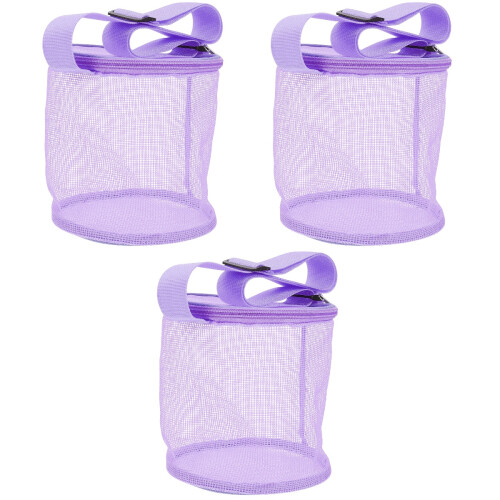 3Pièces Sac Mesh Violet Sac Polyvalent Pour Voyage Et 1