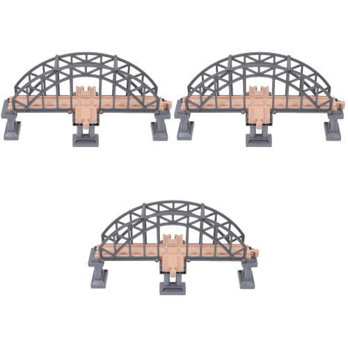 3Pièces Pont Mini Train Bois ABS Gris Jouet Développement 2