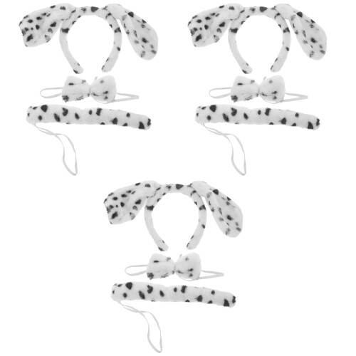 3Ensembles Costume Animal Chiot Oreilles Queue Et Nœud 1