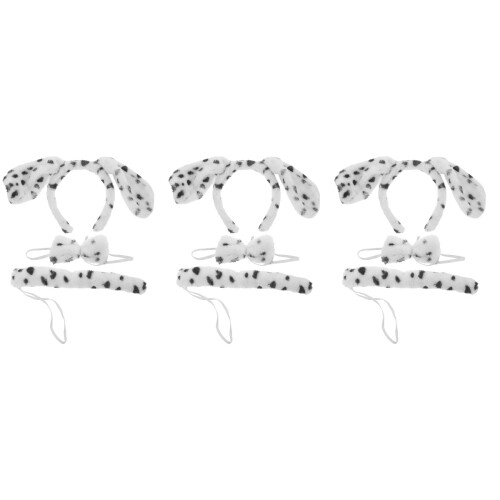 3Ensembles Costume Animal Chiot Oreilles Queue Et Nœud 2